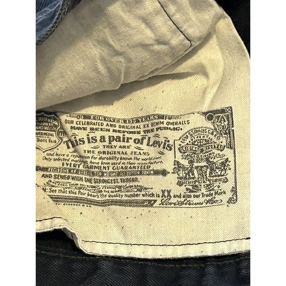 Levis 501 Jeans Mens Size 34 X 34 Black Label Straight Leg Dark Blue 32 X 31 1/2 - Picture 5 of 16